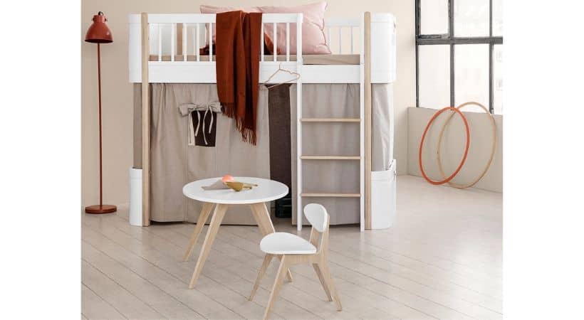 Oliver Furniture halvhøj seng - Wood Mini+
